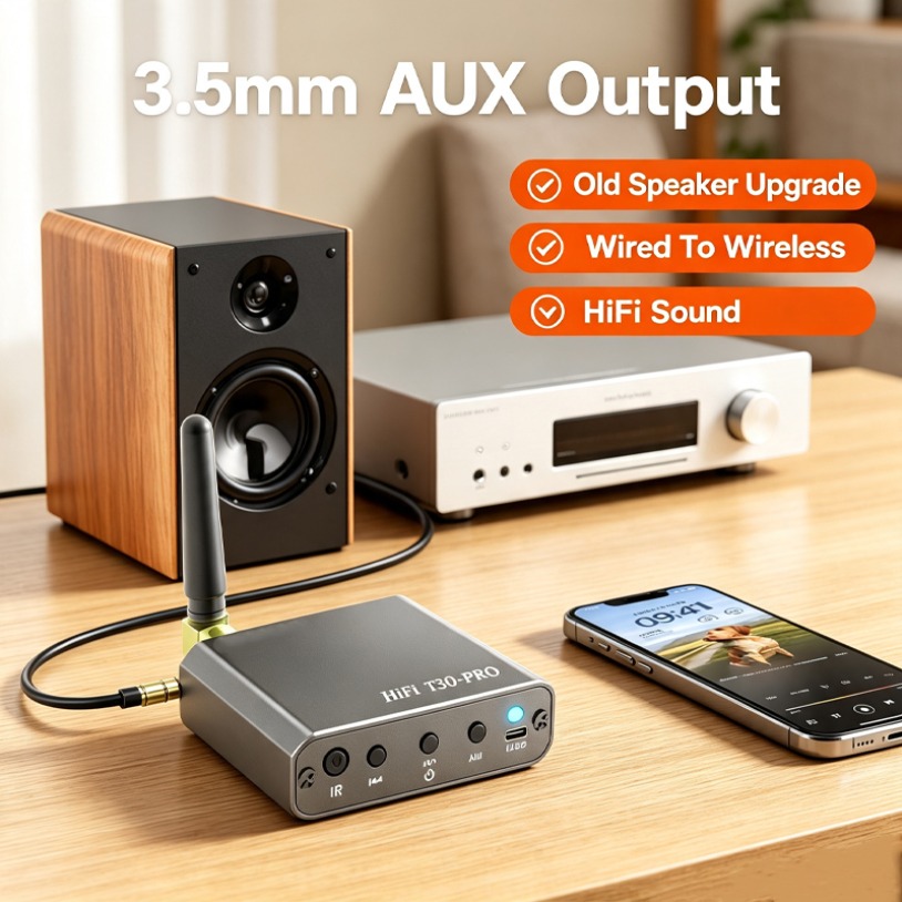 Music Audio Pro - Миниатюрный Bluetooth-аудиоприемник T30 PRO из алюминиевого
