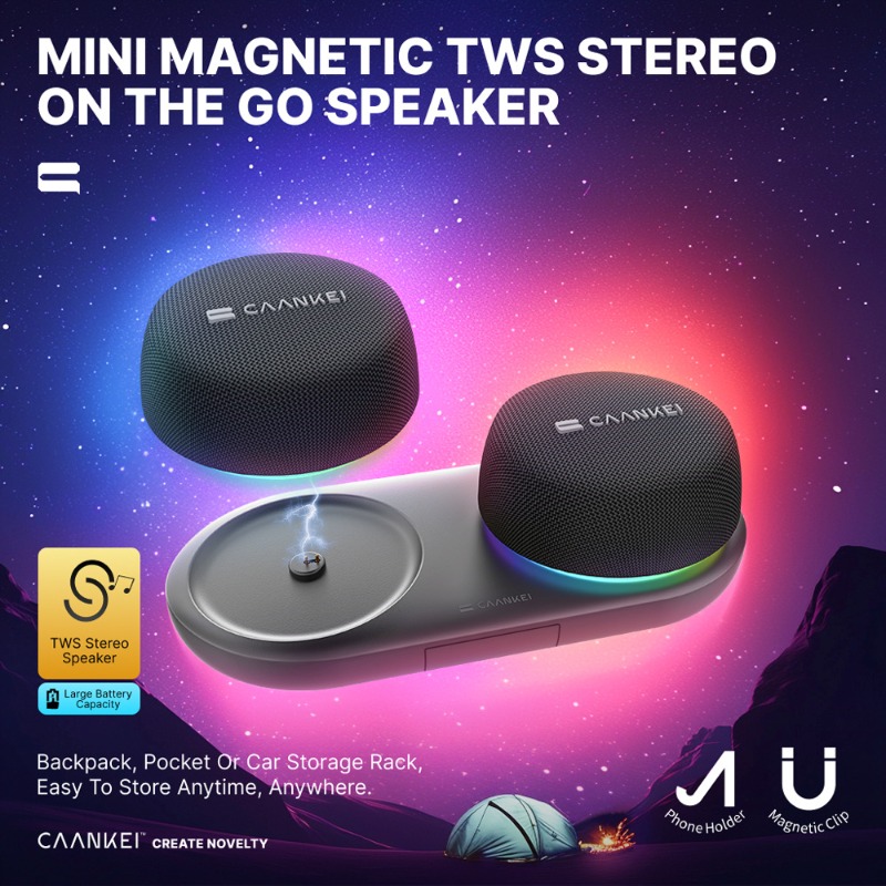 Audio Music Spotify - Магнитная Bluetooth-колонка с RGB-подсветкой, поддержкой TWS-сопряжения,